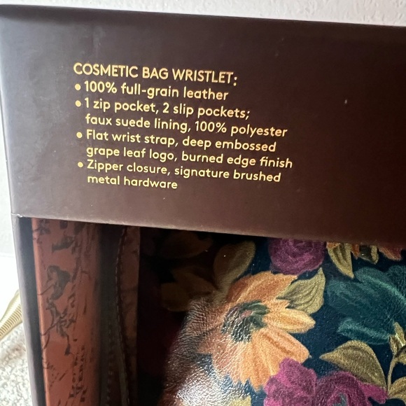 NWT Patricia Nash Aritzo Wristlet/Cosmetic Bag in Gift Box Peruvian Painting - Picture 3 of 7